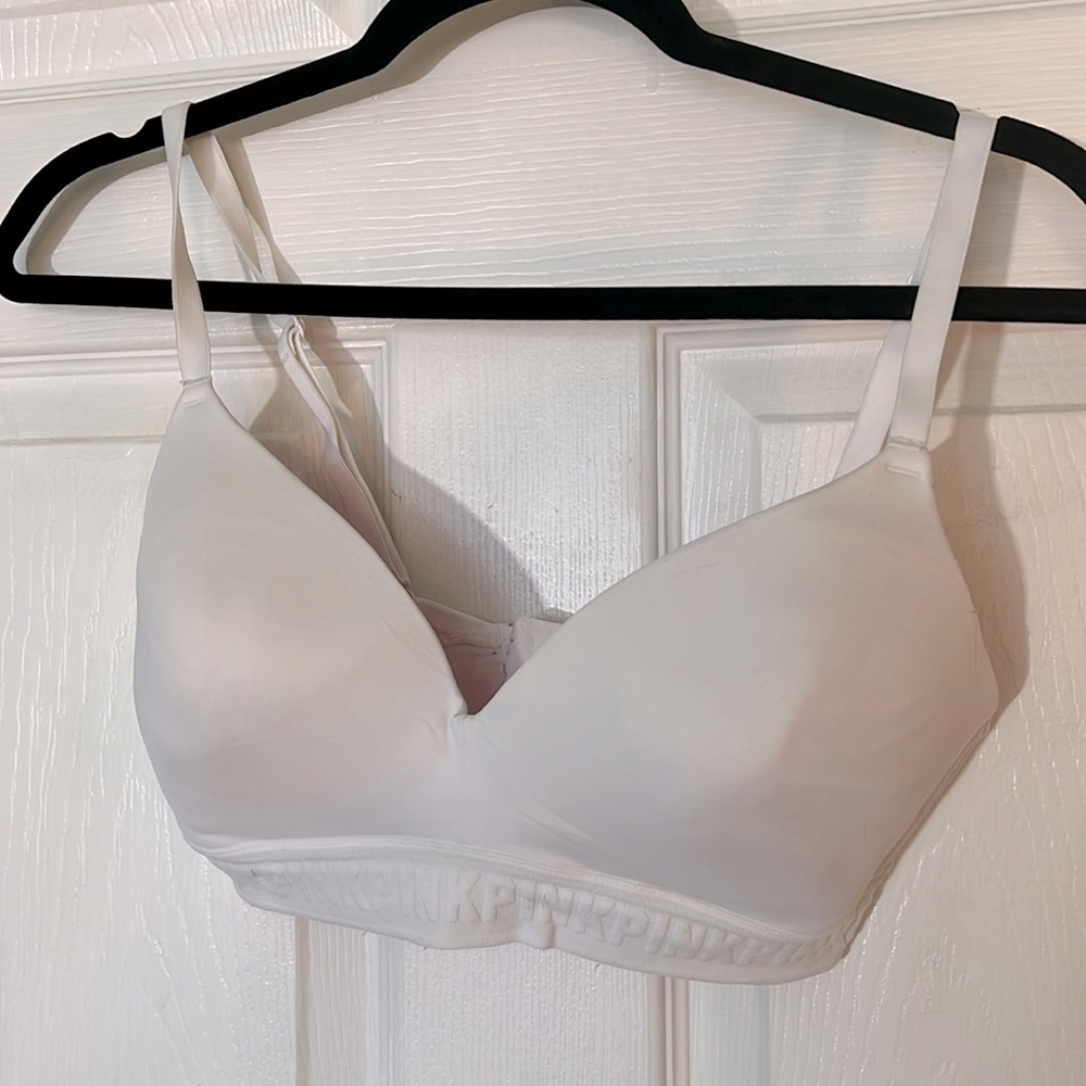 Pink Victoria Secret White Bra 34D